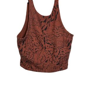 Lululemon Align High-Neck Tank Top Size 6 Brown Black Abstract Print Cropped